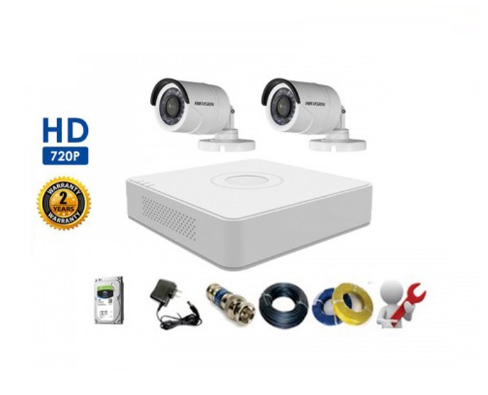 Bộ 2 Camera Thân HIKVISION 1.0MP