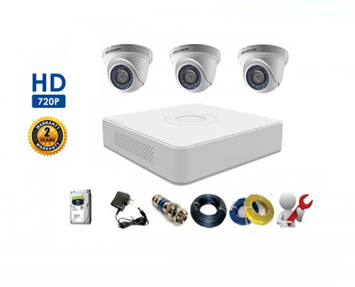 Bộ 3 Camera Dome HIKVISION 1.0MP