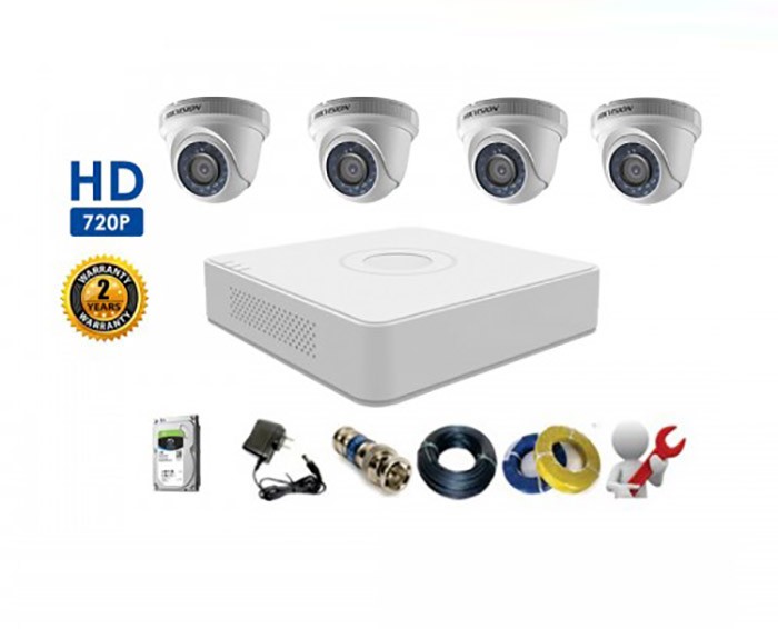 Bộ 4 Camera Dome HIKVISION 1.0MP