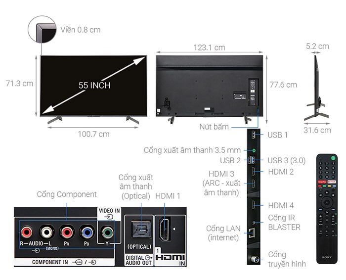 Image Android Tivi Sony 4K 55 inch KD-55X8500G 1