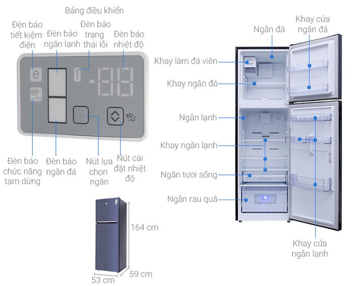 Image Tủ lạnh Beko Inverter 270 lít RDNT270I50VWB 2
