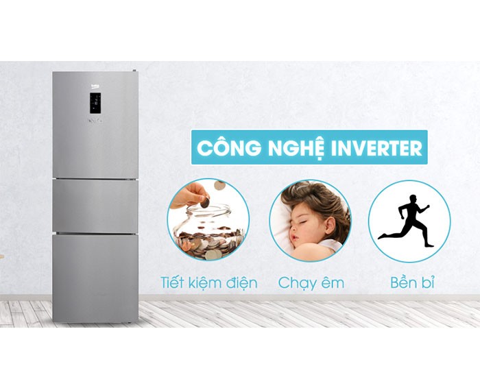 Image Tủ lạnh Beko Inverter 340 lít RTNT340E50VZX 4