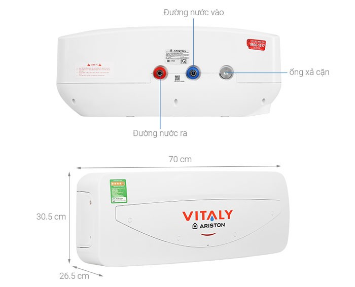 Image Bình nóng lạnh Ariston 20 lít 2500W VITALY 1