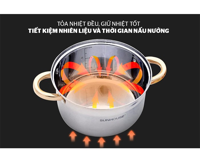 Image Bộ nồi inox 5 đáy SUNHOUSE SH781 4