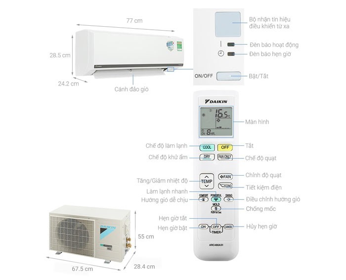 Image Điều hòa Daikin Inverter 1.5 HP FTKB35WMVMV 2