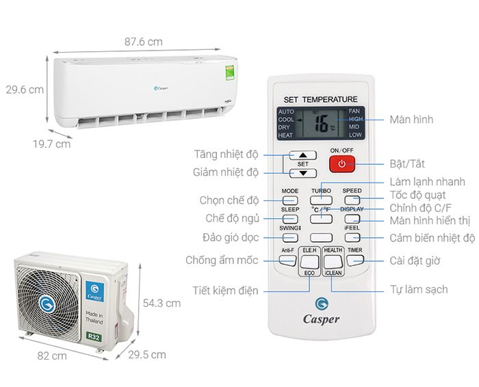 Image Điều hòa Casper Inverter 1 HP GC-09TL32 1