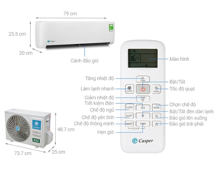 Image Điêu hòa Casper 1 HP KC-09FC32 3