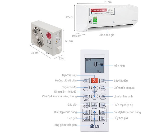 Image Điều hòa LG Inverter 1 HP V10ENV 4