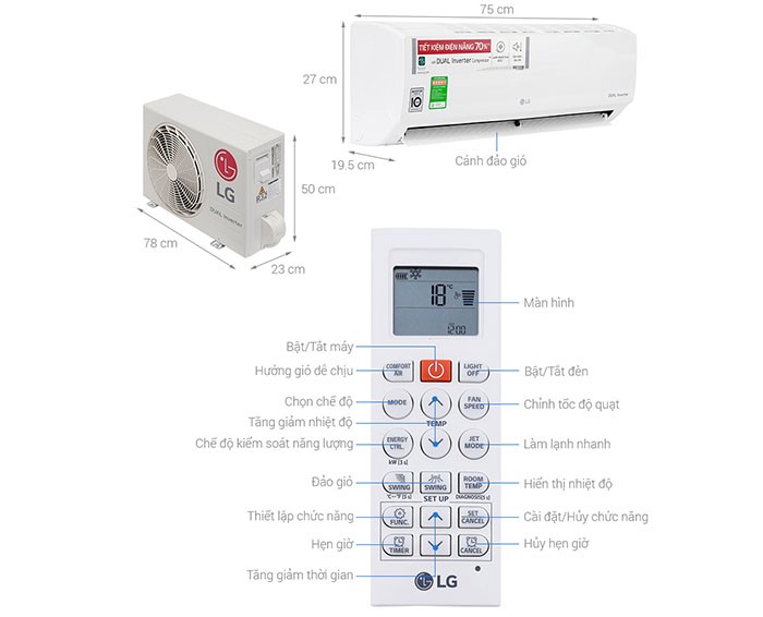 Image Điều hòa LG Inverter 1 HP V10ENV 3