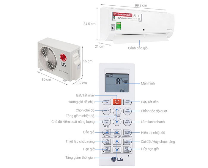 Image Điều hòa LG Inverter 2 HP V18ENF 4