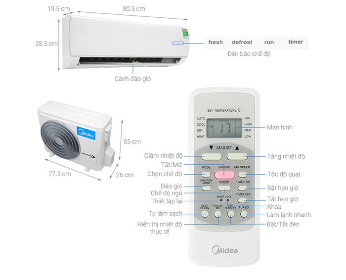 Image Điều hòa Midea Inverter 1 HP MSAF-10CRDN8 2