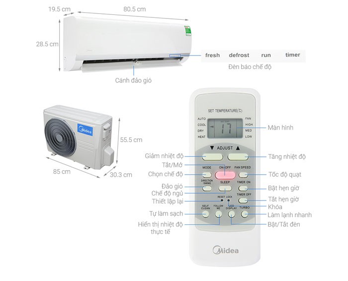 Image Điều hòa Midea 1.5 HP MSAF-13CRN8 1