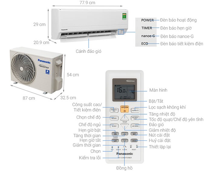 Image Điều hòa Panasonic Inverter 1.5 HP CU/CS-PU12WKH-8M 2