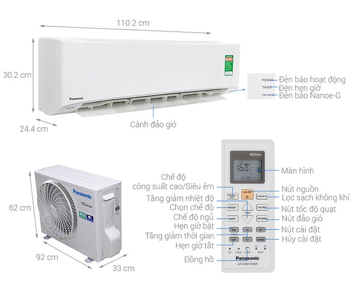 Image Điều hòa Panasonic Inverter 2 HP CU/CS-PU18UKH-8 4