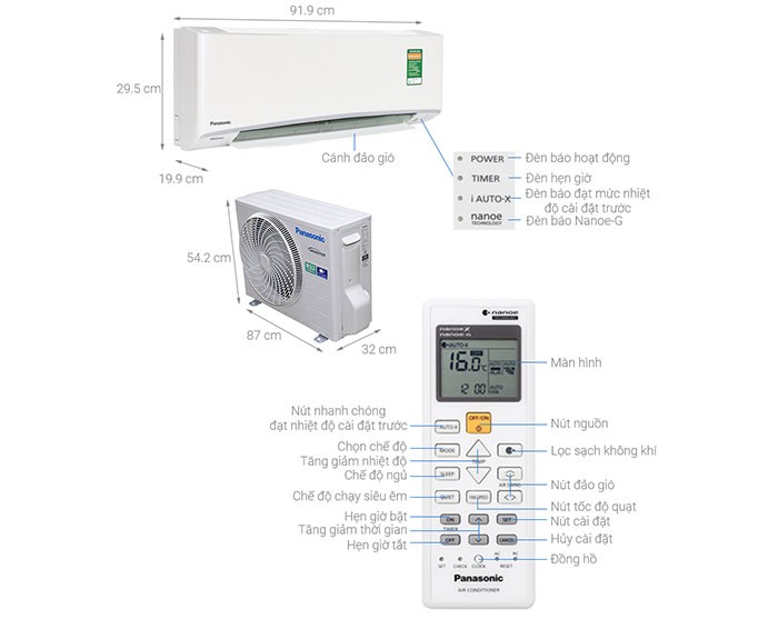 Image Điều hòa Panasonic Inverter 1.5 HP CU/CS-XU12UKH-8 3