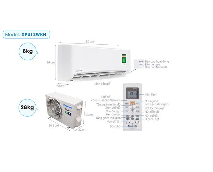 Image Điều hòa Panasonic 12.000 BTU XPU12WKH-8 1