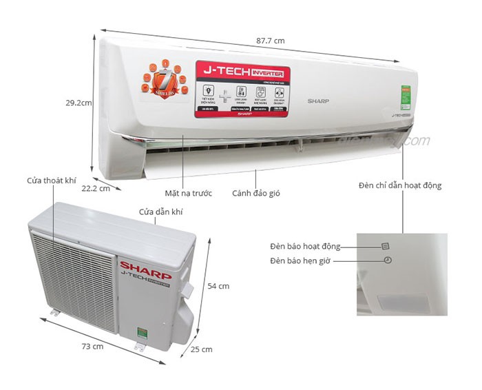 Image Điều hòa Sharp Inverter 1.5 HP AH-X12SEW 3