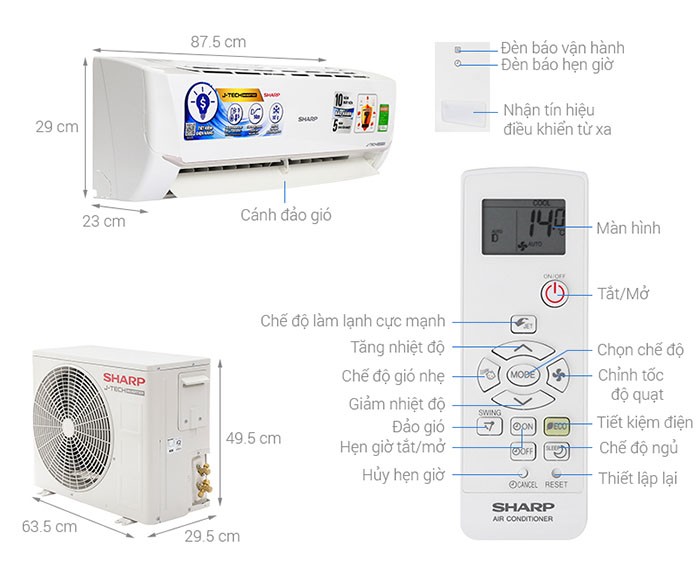 Image Điều hòa Sharp Inverter 1 HP AH-X9VEW 3