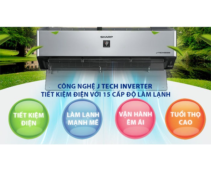 Image Điều hòa Sharp Inverter Wifi 1 HP AH-XP10VXW 2