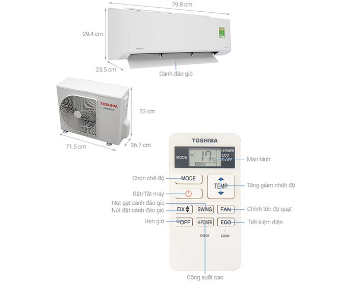 Image Điều hòa Toshiba Inverter 1.5 HP RAS-H13C1KCVG-V 4