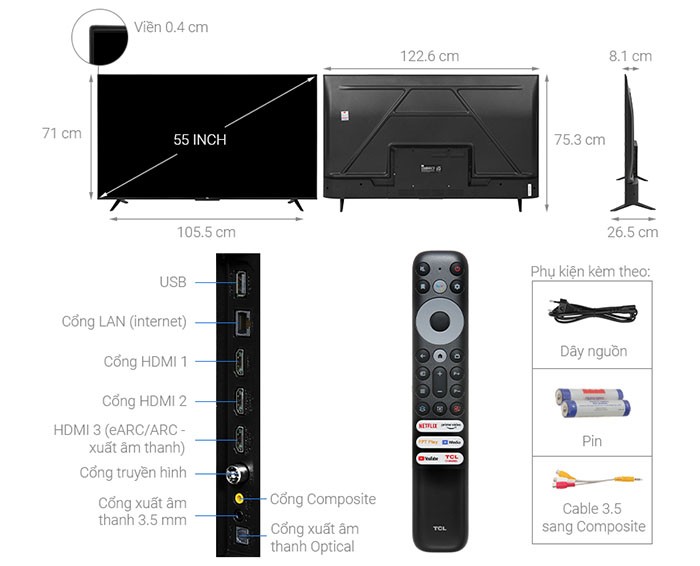 Image Google Tivi TCL 4K 55 inch 55P635 1