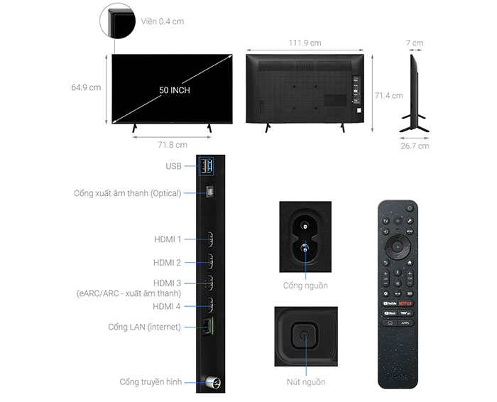 Image Google Tivi Sony 4K 50 inch K-50S30 4