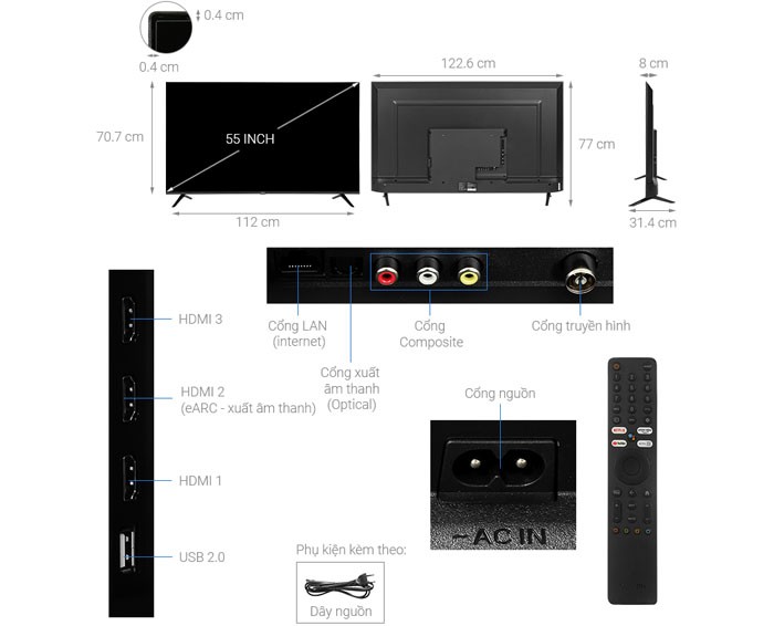 Image Google Tivi Xiaomi A 4K 55 inch L55M8-P2SEA 1