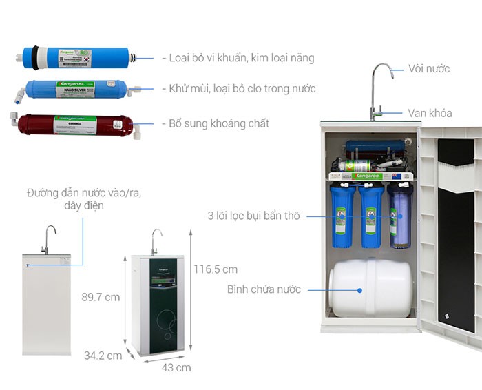 Image Máy lọc nước RO Kangaroo VTU KG08 6 lõi 3