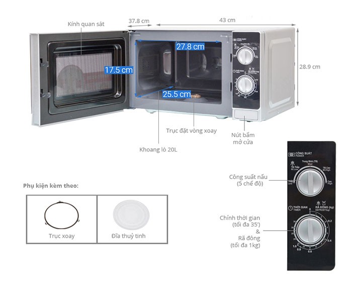 Image Lò vi sóng Sharp R-205VN(S) 20 lít 1