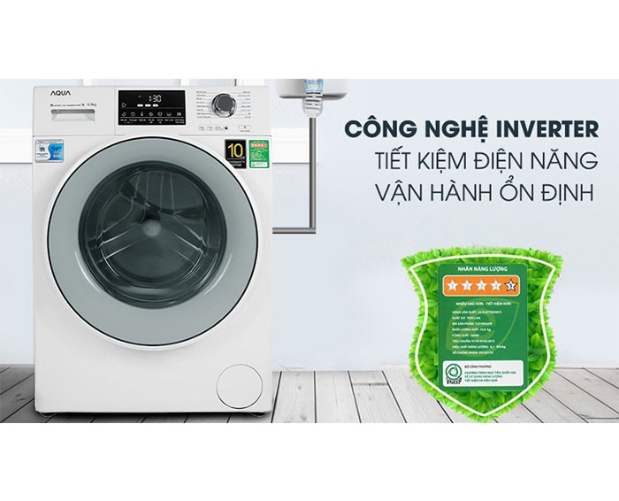 Image Máy giặt Aqua Inverter 8.5 kg AQD-D850E W 4