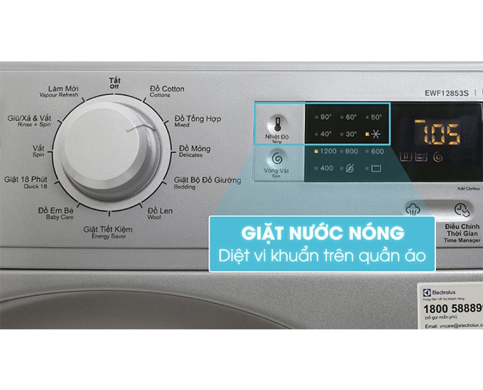 Image Máy giặt Electrolux Inverter 8 kg EWF12853S 1