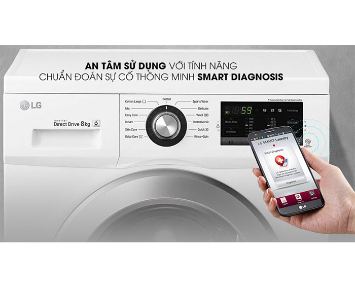 Image Máy giặt LG Inverter 9 kg FM1209N6W 3
