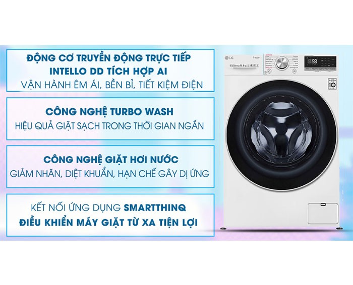 Image Máy giặt LG Inverter 10.5 kg FV1450S3W 1