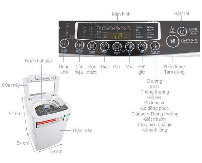 Image Máy giặt LG Inverter 8 kg T2108VSPM 3