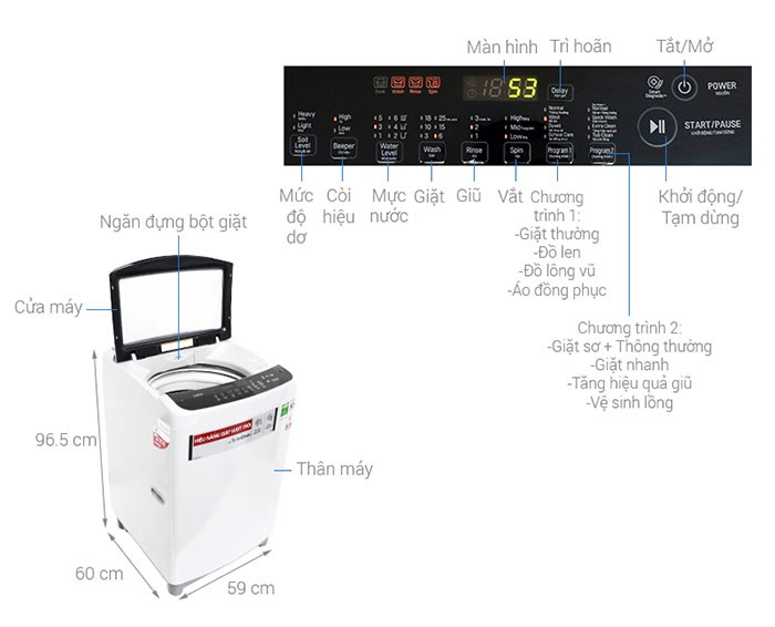 Image Máy giặt LG Inverter 8.5 kg T2385VS2W 1