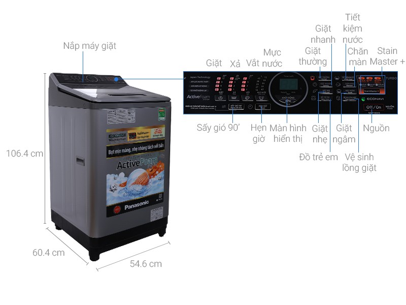 Image Máy giặt Panasonic 10 kg NA-F100V5LRV 2