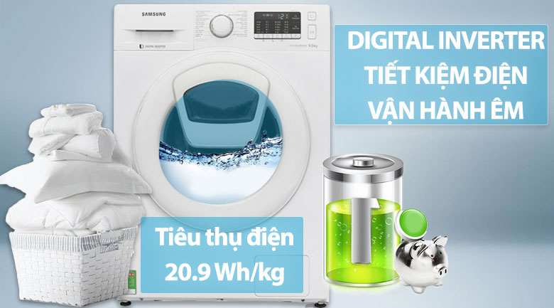 Image Máy giặt Samsung AddWash Inverter 9 kg WW90K52E0WW/SV 3