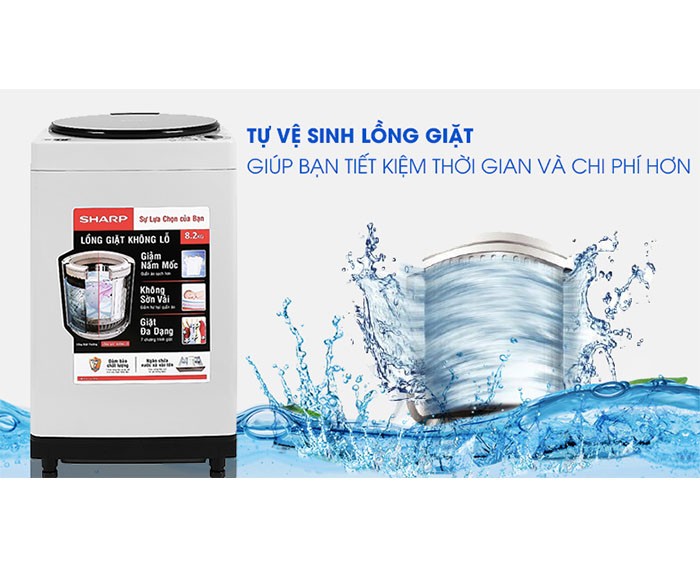 Image Máy giặt Sharp 8.2 kg ES-W82GV-H 1