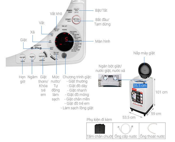Image Máy giặt Sharp 8.2 kg ES-W82GV-H 4