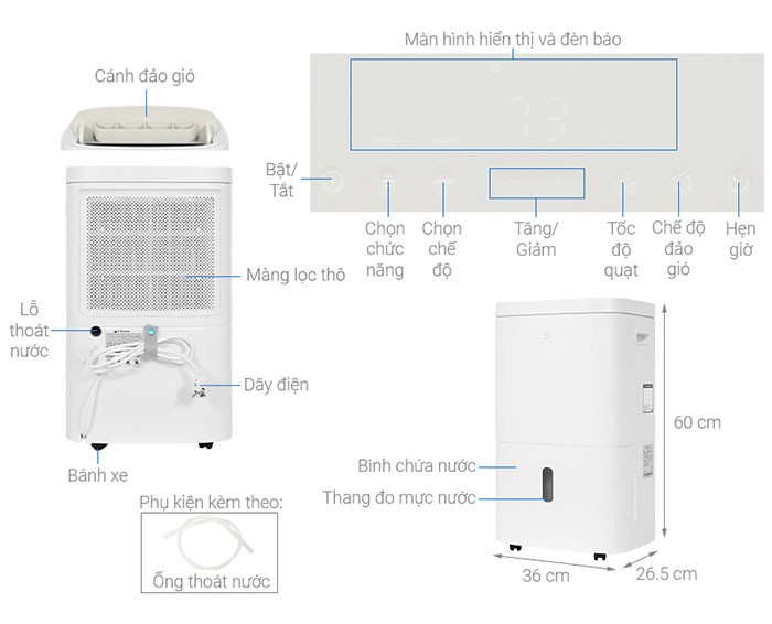 Image Máy hút ẩm Electrolux EDH10TRBW1 1