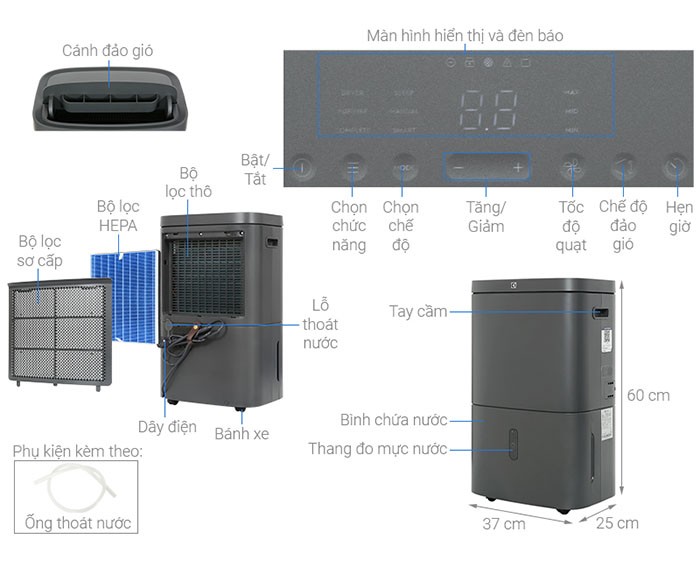Image Máy hút ẩm Electrolux EDH12TRBD2 1