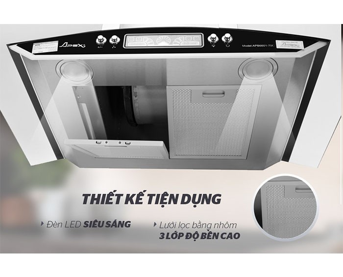 Image Máy hút mùi kính cong Apex APB6601-70C 3