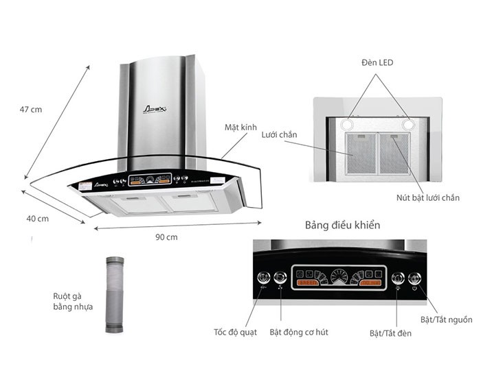 Image Máy hút mùi Apex APB6601-90C 2