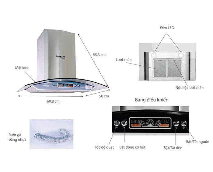 Image Máy hút mùi Sunhouse Mama MM6707-70 4
