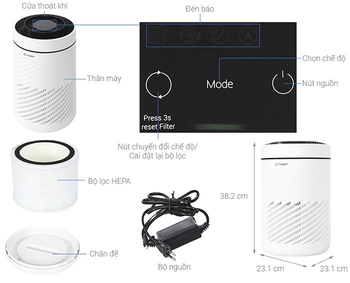 Image Máy lọc không khí Casper AP-250MAH 3