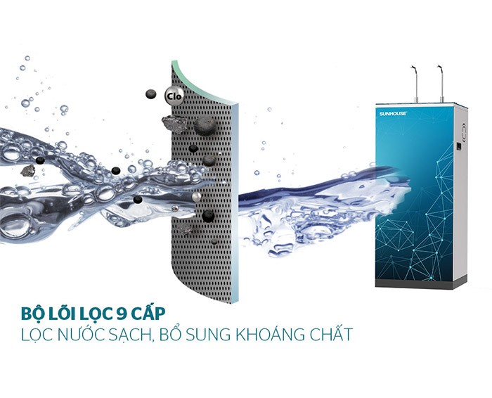 Image Máy lọc nước R.O nóng lạnh 9 lõi SUNHOUSE SHA76211CK 3