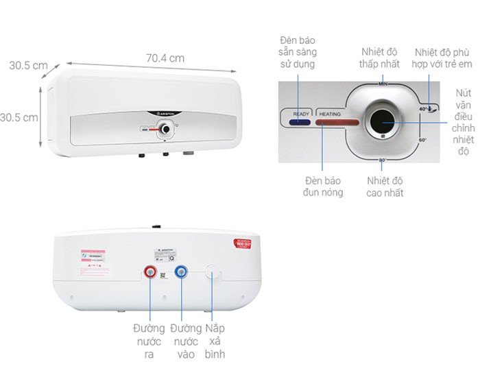 Image Bình nóng lạnh Ariston 20 lít SL2 20 RS 2.5 FE 1