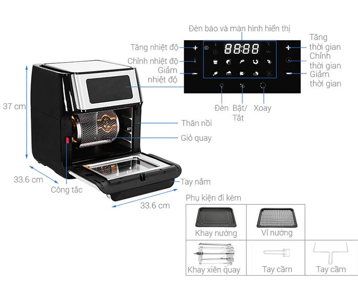 Image Nồi chiên không dầu Kalite Q10 10 lít 5