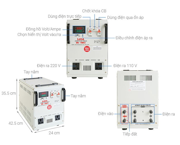 Image Ổn áp 1 pha Lioa 7,5KVA DRI-7500/ DRI-7500II 2