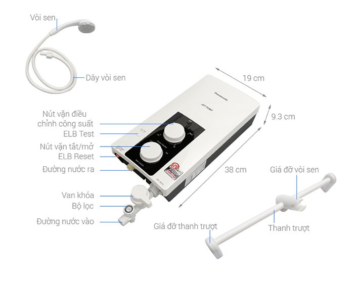 Image Máy nước nóng Panasonic DH-3RP2VK 3